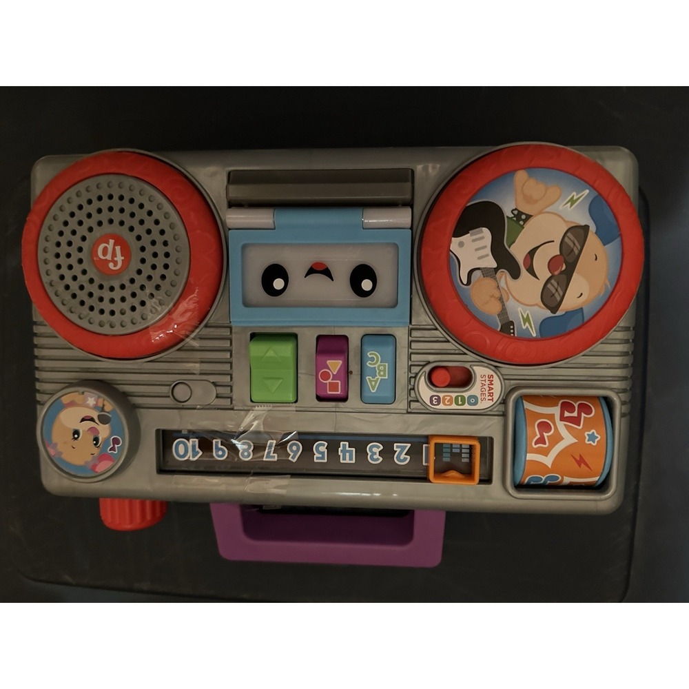Fisher Price Laugh & Learn Busy Boombox Radio Lights, Songs Toddler Learning Toy